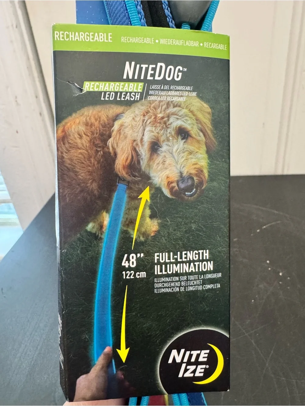 Nite Ize Nite Dog Rechargeable LED Leash Blue 48” NEW